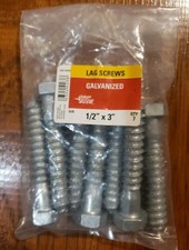 1/2 In. X 3 In. Hex Galvanized Lag Screw Pack Of 7 New In PACKAGE GRIP FAST