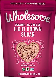 Wholesome Organic Light Brown Sugar, Fair Trade, Non GMO & Gluten Free, 1.5 P...