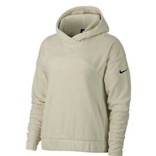 Nike Women's Fleece Therma Dri-Fit Hoodie Light Bone CJ5760-008, XS, New