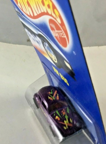 Hot Wheels VW Bug No. 171 Purple Red Interior Graphics Vintage 1991 New - Picture 5 of 6