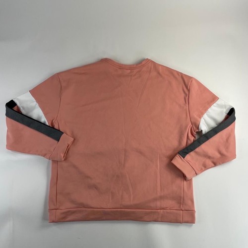 Nike Sweater Medium Pink Womens Long Sleeve Swoosh Logo Pullover Used Stain - Picture 10 of 11