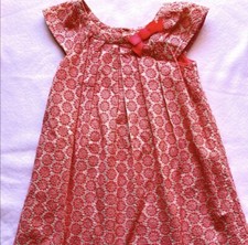 Cheroke Sz 5T Orange/Cream Dress Cap Sleeve Preowned