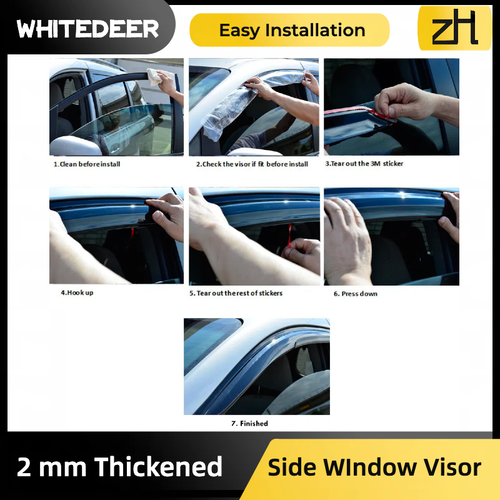 Fits for HYUNDAI SONATA 2015-2019 Acrylic Window Visor Sun Rain Deflector Guard - Picture 8 of 10