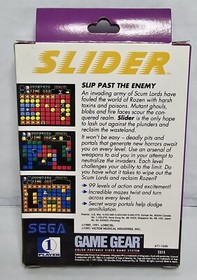 Slider (Sega Game Gear 1991) Great Shape Rare Complete In Box