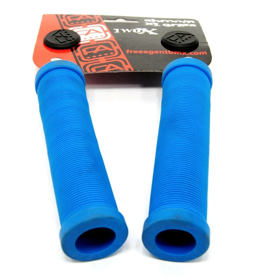 Empuñaduras de manillar de bicicleta BMX sin bridas FREE AGENT SHROOM XL azul Foto 4 de 4