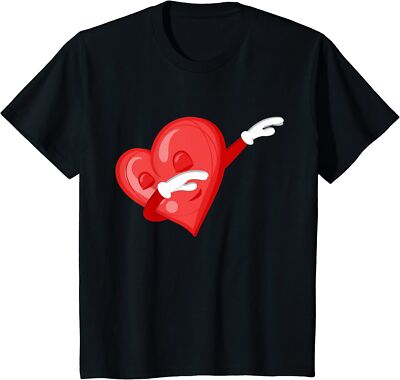 Funny Dabbing Heart Cute Valentine's Day Dab Youth Unisex T-shirt