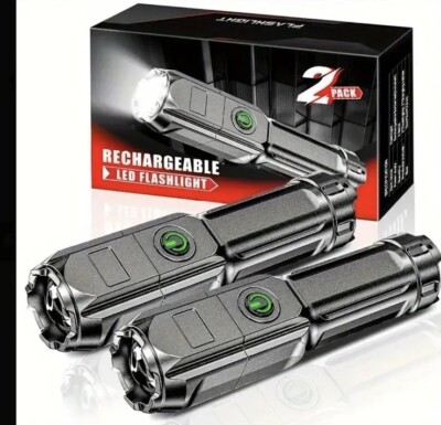  2 High Lumens Mini Flashlights for Camping Hiking Walking Powerful Emergency 