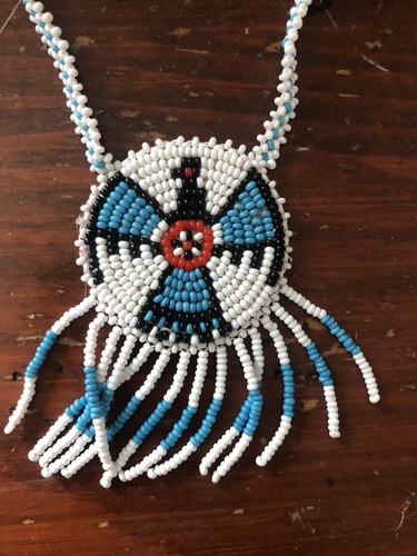 Vintage Native American Seed Bead Medallion Necklace