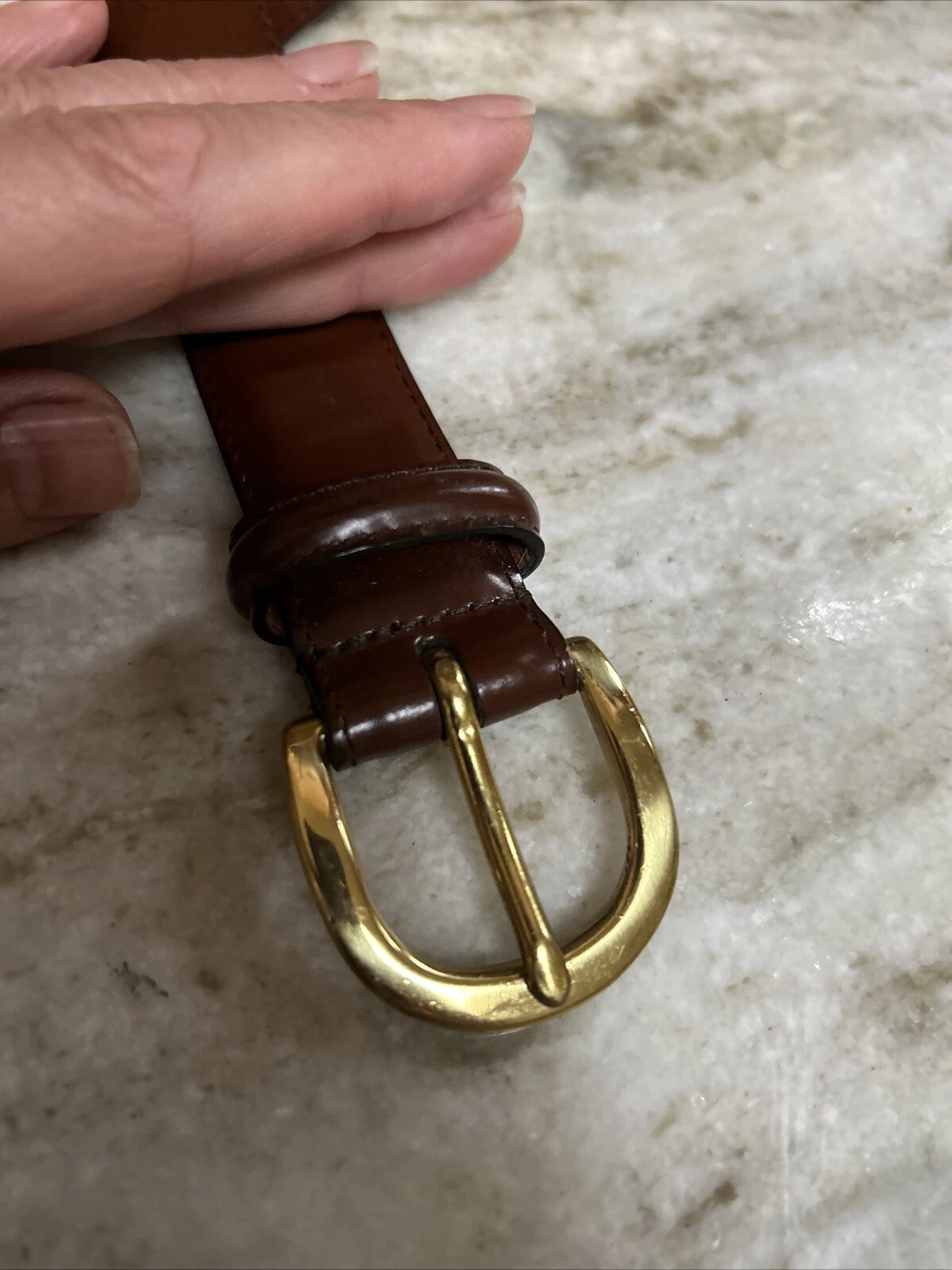 Cintura Coach 34 pelle bovina marrone 3921 fibbia ottone massiccio cintura elegante uomo