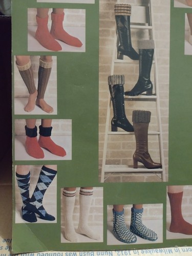 Leisure Arts 116 KNITTED Socks Boot Toppers And Cuffs Knitting Pattern Leaflet - Picture 5 of 6