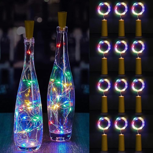 Lichterkette Flaschenlicht Flaschenbeleuchtung Batterie Flasche versch. Farben - Bild 1 von 6