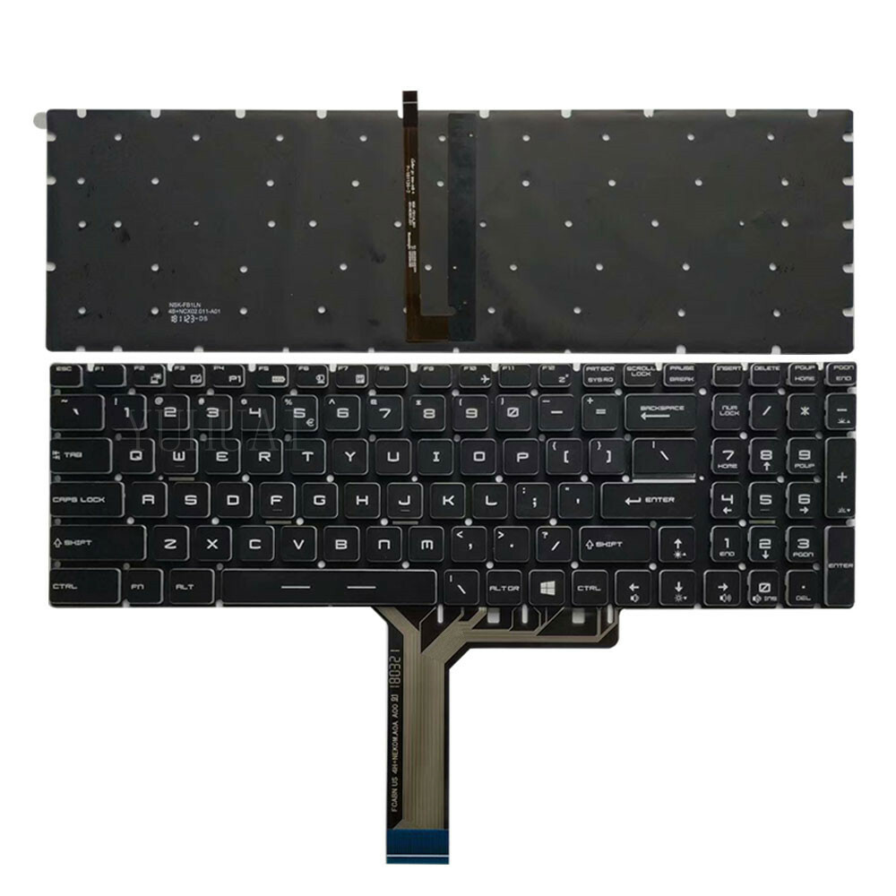Teclado Compatible Para Laptop MSI - Modelos MS-16J1, MS-17F1, Etc., Español Con Retroiluminación Y Fuente Roja
