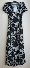 mango dress small aqua black floral NWT long green new summer flowers flowy