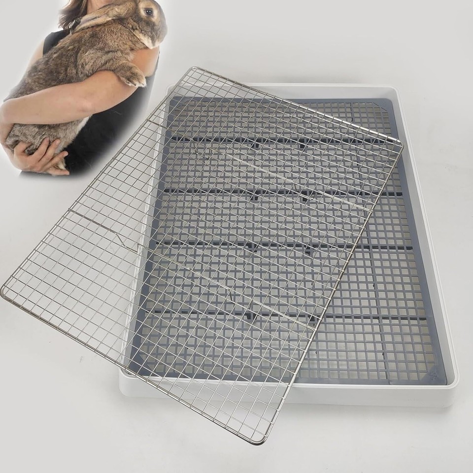 Oncpcare 22x18 Super Large Rabbit Litter Box with 2 Grates (Metal