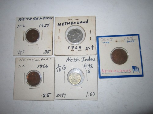 13 COINS FROM NORWAY,CHILE & NETHERLANDS -1913 - 1978 - IN COIN SLEEVES- TUB A27 - Picture 3 of 6