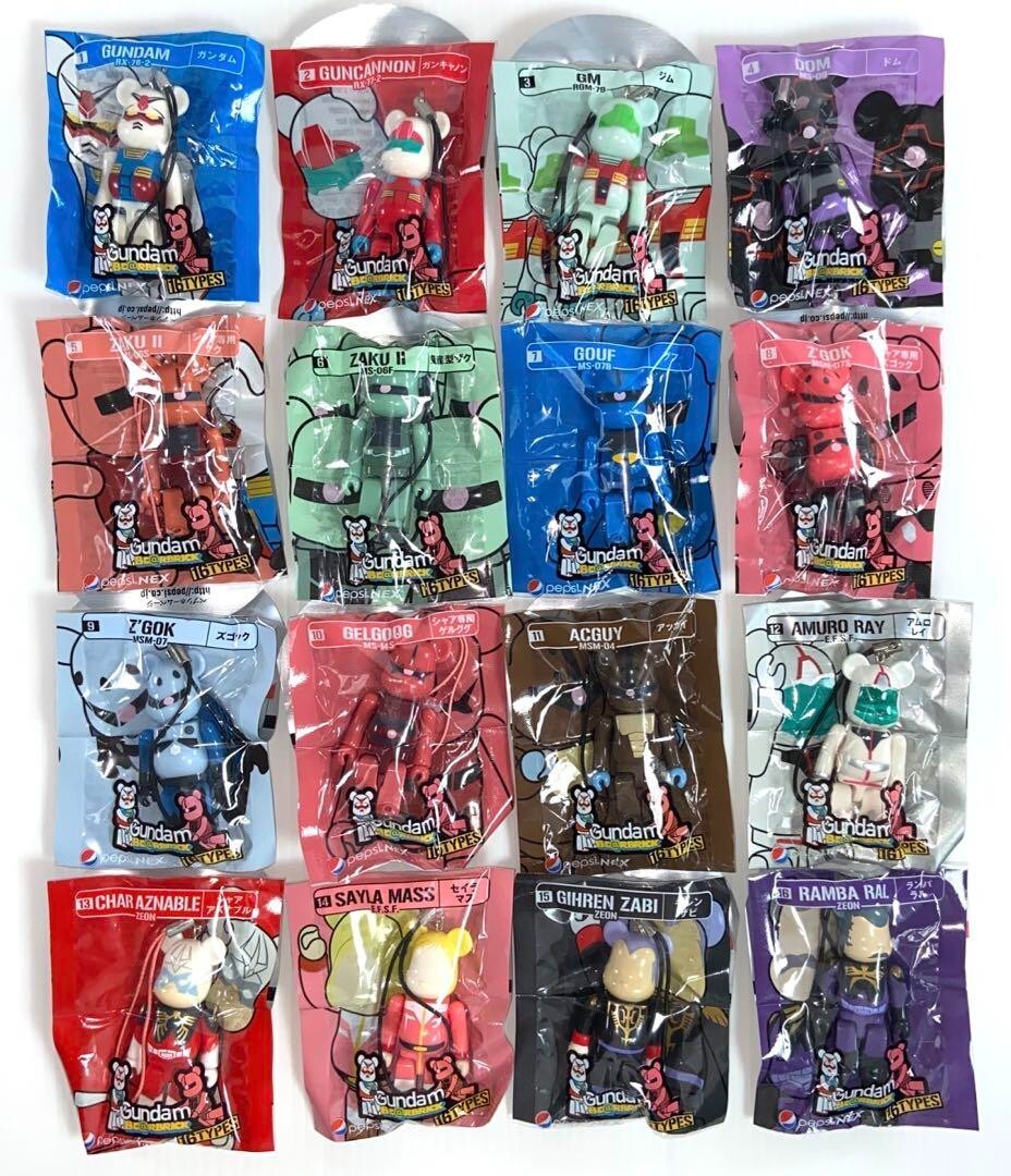 Gundam Bearbrick Pepsi Nex Vol.1 COMPLETE SET of 16 Be Gundam Bearbrick Pepsi Nex Vol.1 COMPLETE SET of 16 Be