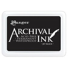 Ranger Jumbo Size 6.5 x 5 Archival Ink Pad Jet Black Permanent/Waterproof