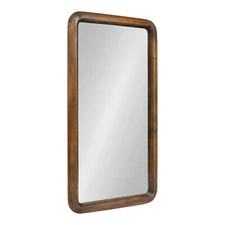 Kate and Laurel Pao Modern Rounded Rectangular Wall Mirror 17 x 32 Walnut