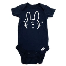 Gerber Baby Girls Size 0-3M Bodysuit Bunny Black NWOT