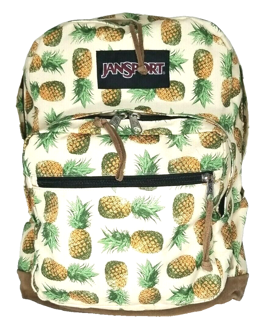 Jansport Backpack Vintage Pineapple With Leather Bottom UK