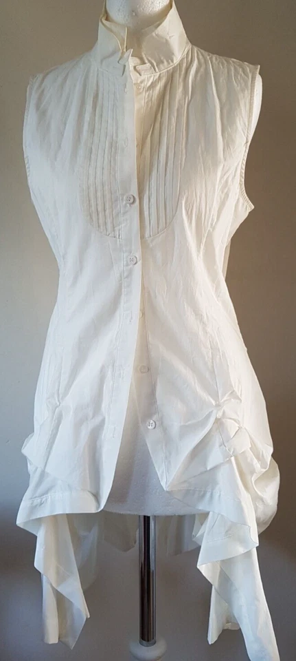 "ICÓNICO RARO* *CHALECO DE ALGODÓN BLANCO BULLICIO ALLAINTS KATERINA STEAMPUNK UK 10 US 8 Foto 3 de 4