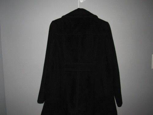 ANNE KLEIN Womens Sz Medium Solid Black coat Wool Angora Looks Unworn - 第 3/5 張圖片