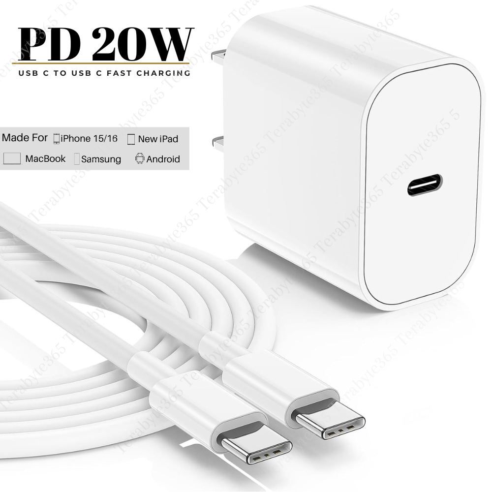 For Apple iPhone 15/16 PD 20W Type C Fast Charger Block 60W USB C