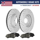 Front Drilled Disc Brake Rotors + Ceramic Brake Pads For 2014 -2020 Nissan Rogue