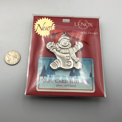 Lenox SNOWMAN Gift Card Holder Clip Christmas FOB Ornament SOOO CUTE New Unused - Picture 3 of 14