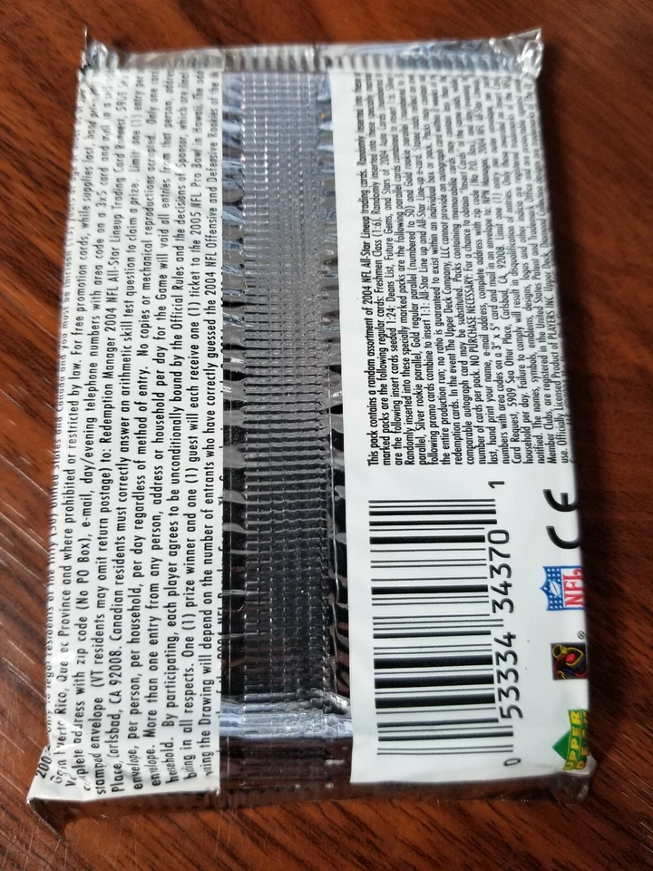 2004 Upper Deck Diamond NFL Football 12 card pack: Complete Checklist within lot - Image 2 of 2