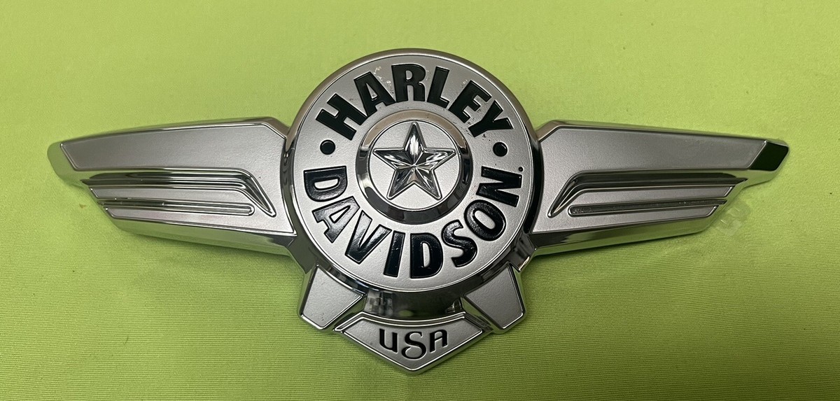 Harley-Davidson Softail Fatboy Chrome Fuel Tank Emblem Left Side