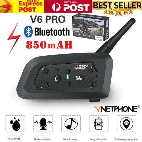 V6 Bluetooth Motorcycle Helmet Intercom 