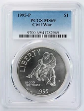 1995-P PCGS MS69 Civil War Commemorative Dollar