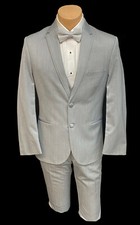 Men's Michael Kors Grey Tuxedo Suit with Flat Front Pants Slim Fit 42L 35W