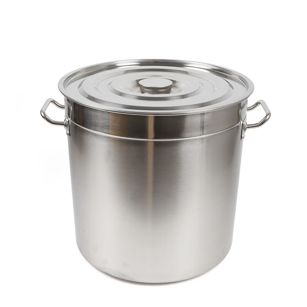 Stock Pot Stainless Steel Large Kitchen Soup Big Cooking Restaurant  35L/9.25Gal