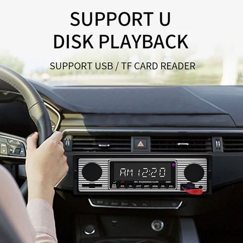 Car Vintage Bluetooth FM Radio MP3 Player USB Classic Stereo Audio Receiver AUX - Picture 7 of 16