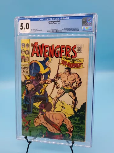CGC 5.0 AVENGERS #40 MARVEL COMICS 5/67 WHITE PAGES