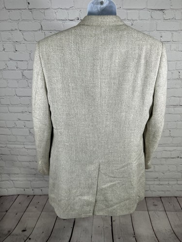 Daniel Hechter White Brown Woven Tweed Two Button Blazer Sport Coat 40R - Picture 4 of 16