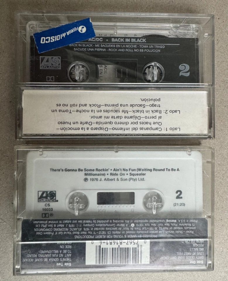 AC/DC - Cassette PAIR Back In Black (SPANISH-ENGLISH) + Dirty Deeds (USA) - Image 2 of 4