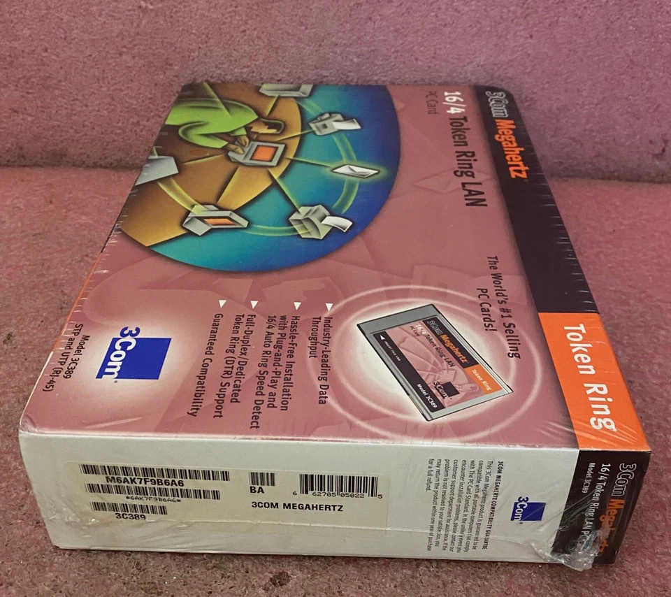 Vintage 3Com Megaherts 16/4 Token Ring LAN PCMCIA Card Model 3C389. - Image 4 of 4