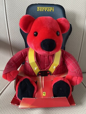 Rare ours en peluche rouge vintage officiel Ferrari F1 Mattel