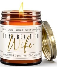 Wedding Anniversary Gifts for Wife, Wife Gifts - "To My Beautiful Wife" Soy C...