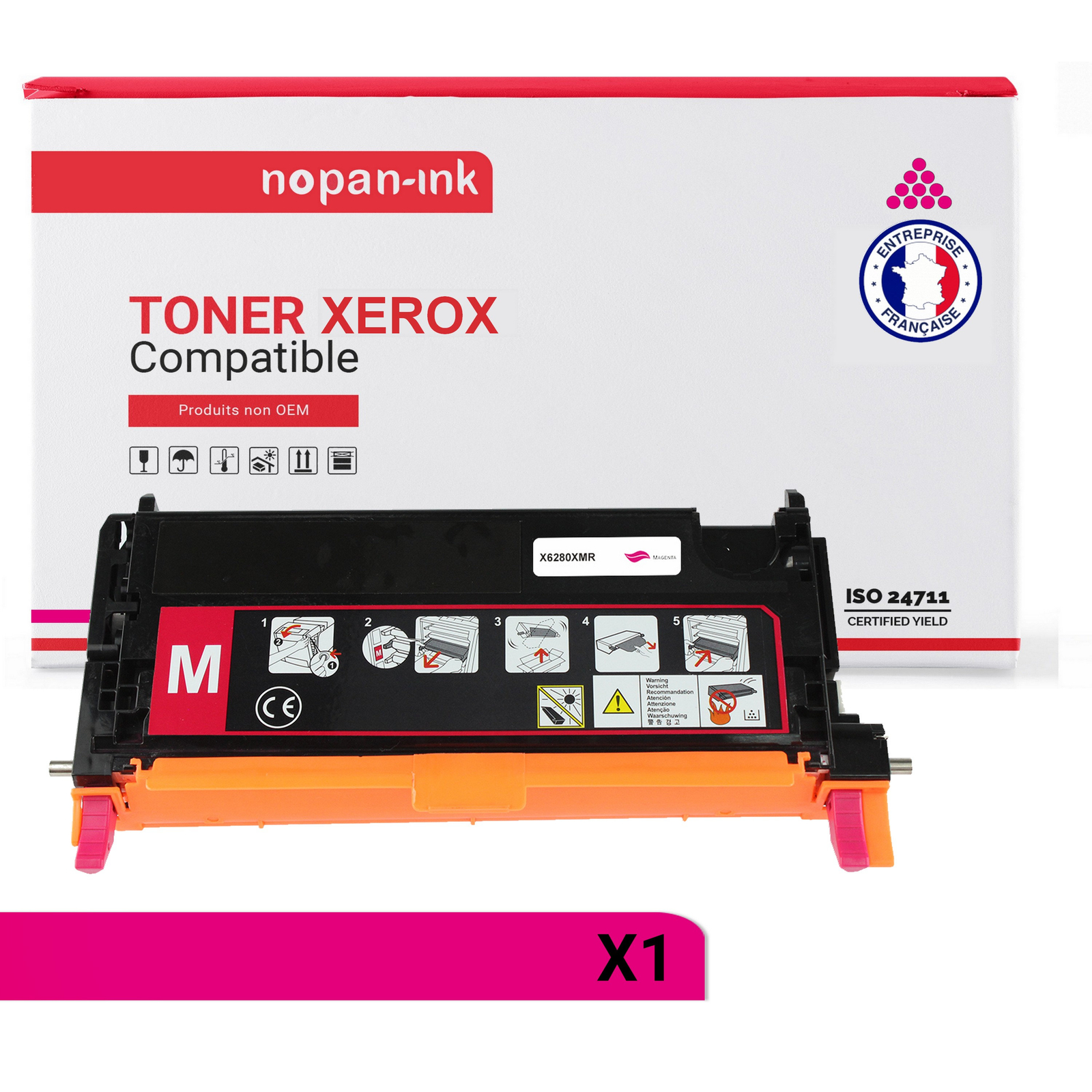 Toner magenta compatible Xerox 113R00724 Nopan-Ink pour imprimante laser