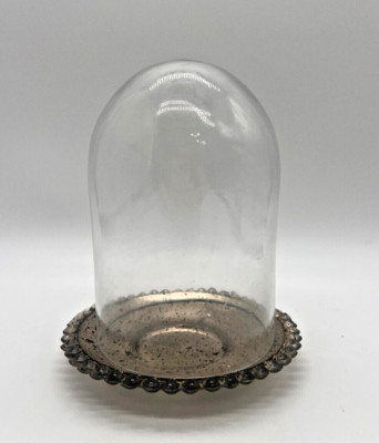4 3/4'' dia x 5 Glass Cloche Dome Bell Jar Display Metal Base, Wedding, Terrarium