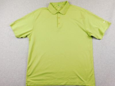 NikeGolf Fit Dry Shirt Men's XL Large Green Athletic Short Sleeve Logo