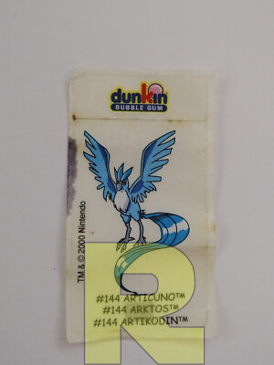 Articuno #144  Dunkin Boomer Bugglegum (leer) 2000   Poor