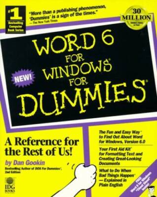 Word 6 for Windows for Dummies - Paperback By Gookin, Dan - GOOD
