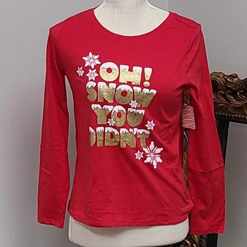 Fabkids Red "Oh Snow You Didn't " Shirt Girl size XL 14/16
