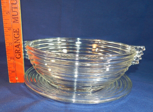 4 PIEZAS Vintage Manhattan Anchor Hocking Servir y Mayo Bowl y Platos Vidrio - Imagen 3 de 12