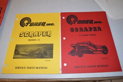 Two Three Ringer Binder Toreq Scraper Model 11 & 8 Cubic Yard Manuals 